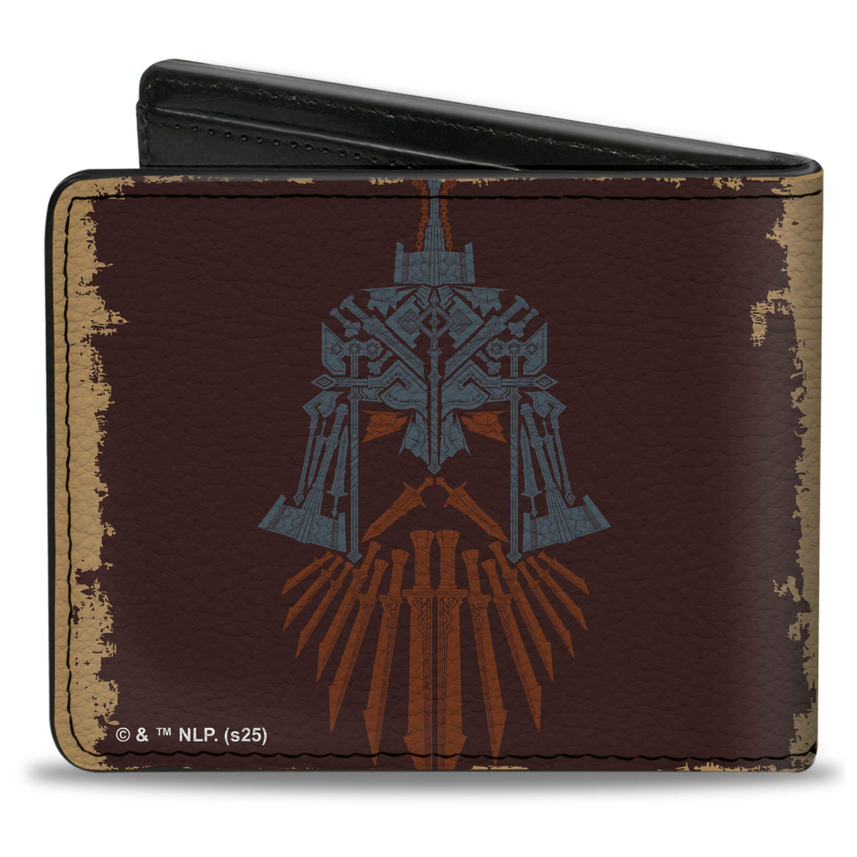Bi-Fold Wallet - The Hobbit DWARVES OF EREBOR Shield and Helmet Icons Tan/Brown Bi-Fold Wallets The Hobbit