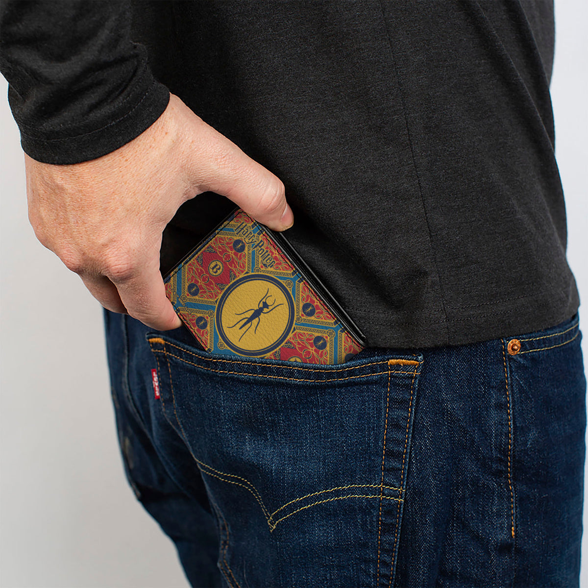 Bi-Fold Wallet - Harry Potter BUTTERBEER Logo and Pattern Burgundy/Yellow/Blue Bi-Fold Wallets Harry Potter