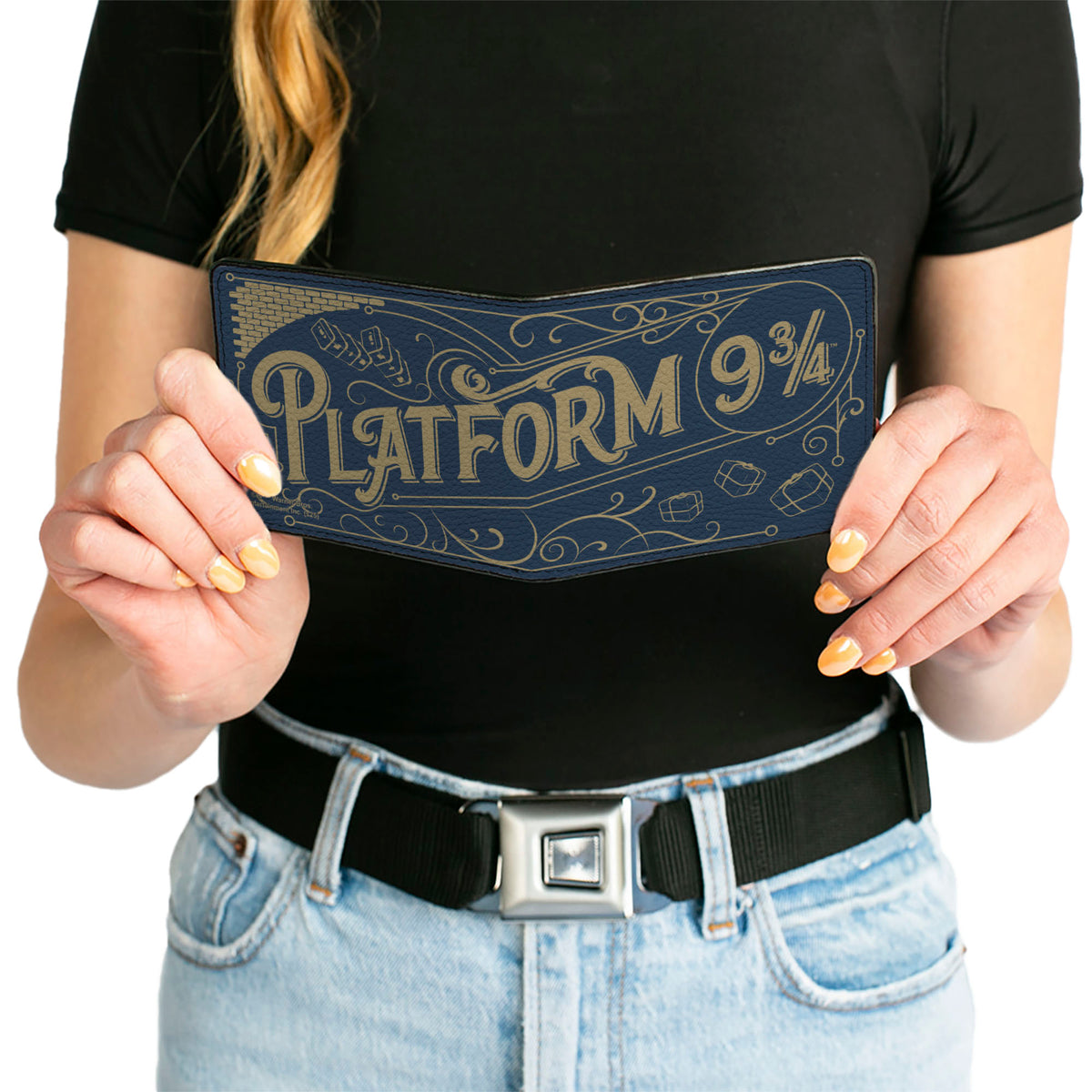Bi-Fold Wallet - Harry Potter Hogwarts Express PLATFORM 9 3/4 Sign Navy/Beige Bi-Fold Wallets Harry Potter