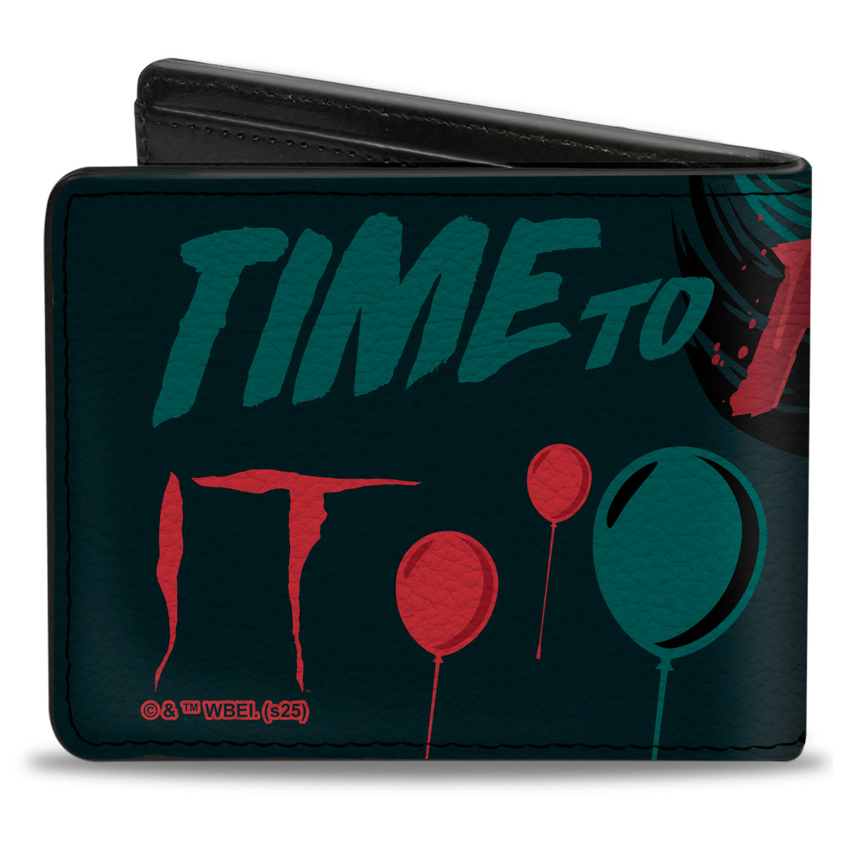 Bi-Fold Wallet - IT Pennywise Face and Balloons TIME TO FLOAT Blues/Reds Bi-Fold Wallets IT