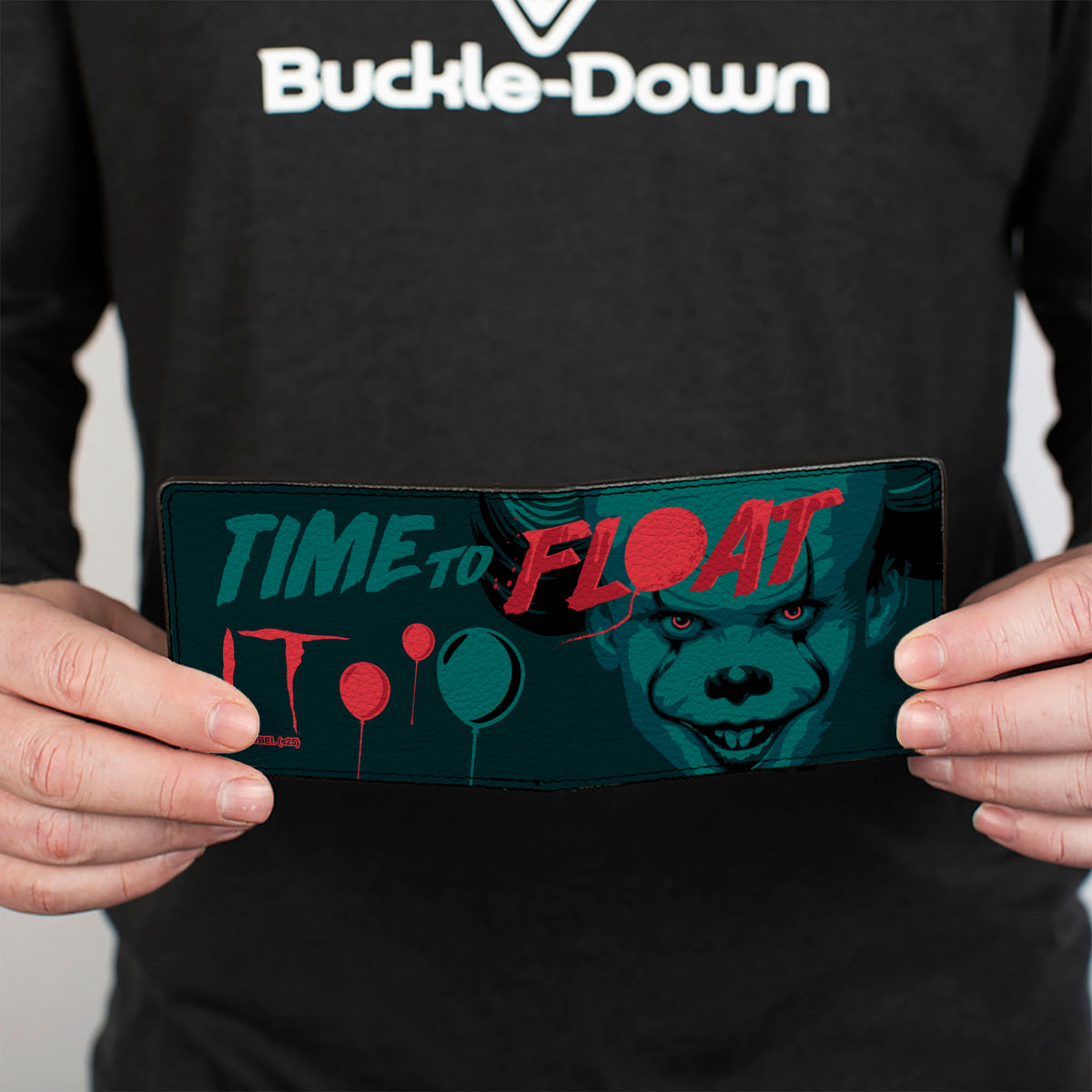 Bi-Fold Wallet - IT Pennywise Face and Balloons TIME TO FLOAT Blues/Reds Bi-Fold Wallets IT