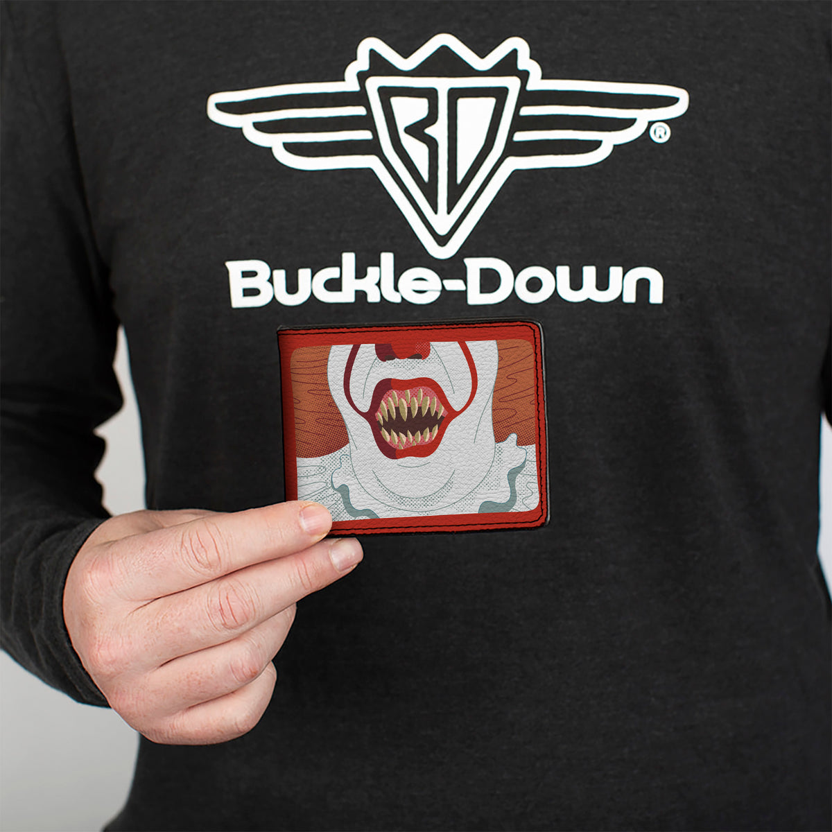Bi-Fold Wallet - IT Chapter Two Pennywise Smile Close-Up + Title Logo Red/White Bi-Fold Wallets IT