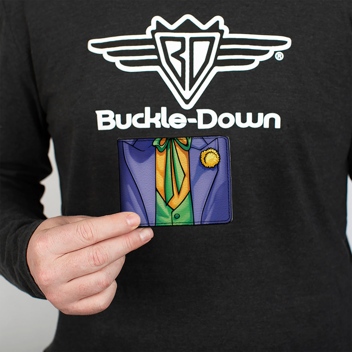 Bi-Fold Wallet - Joker Suit Chest Purple Green Orange Bi-Fold Wallets DC Comics