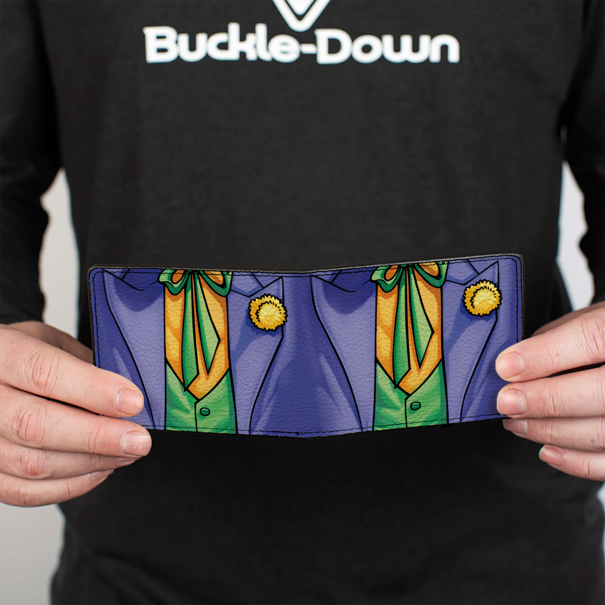 Bi-Fold Wallet - Joker Suit Chest Purple Green Orange Bi-Fold Wallets DC Comics