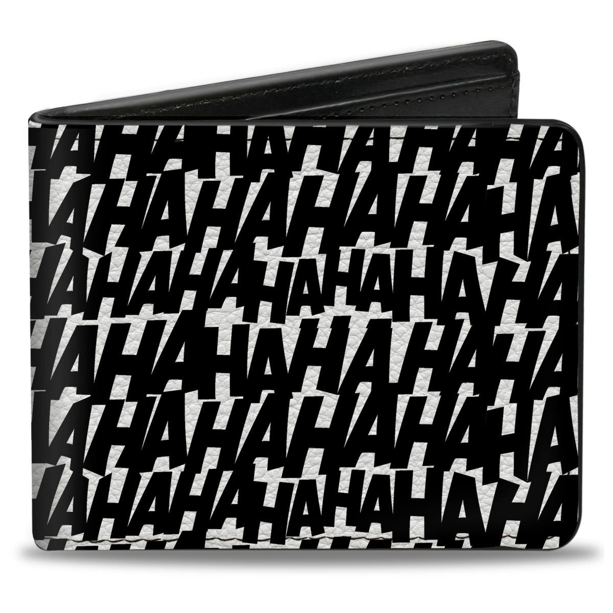 Bi-Fold Wallet - Joker HA HA HA Text White Black Bi-Fold Wallets DC Comics