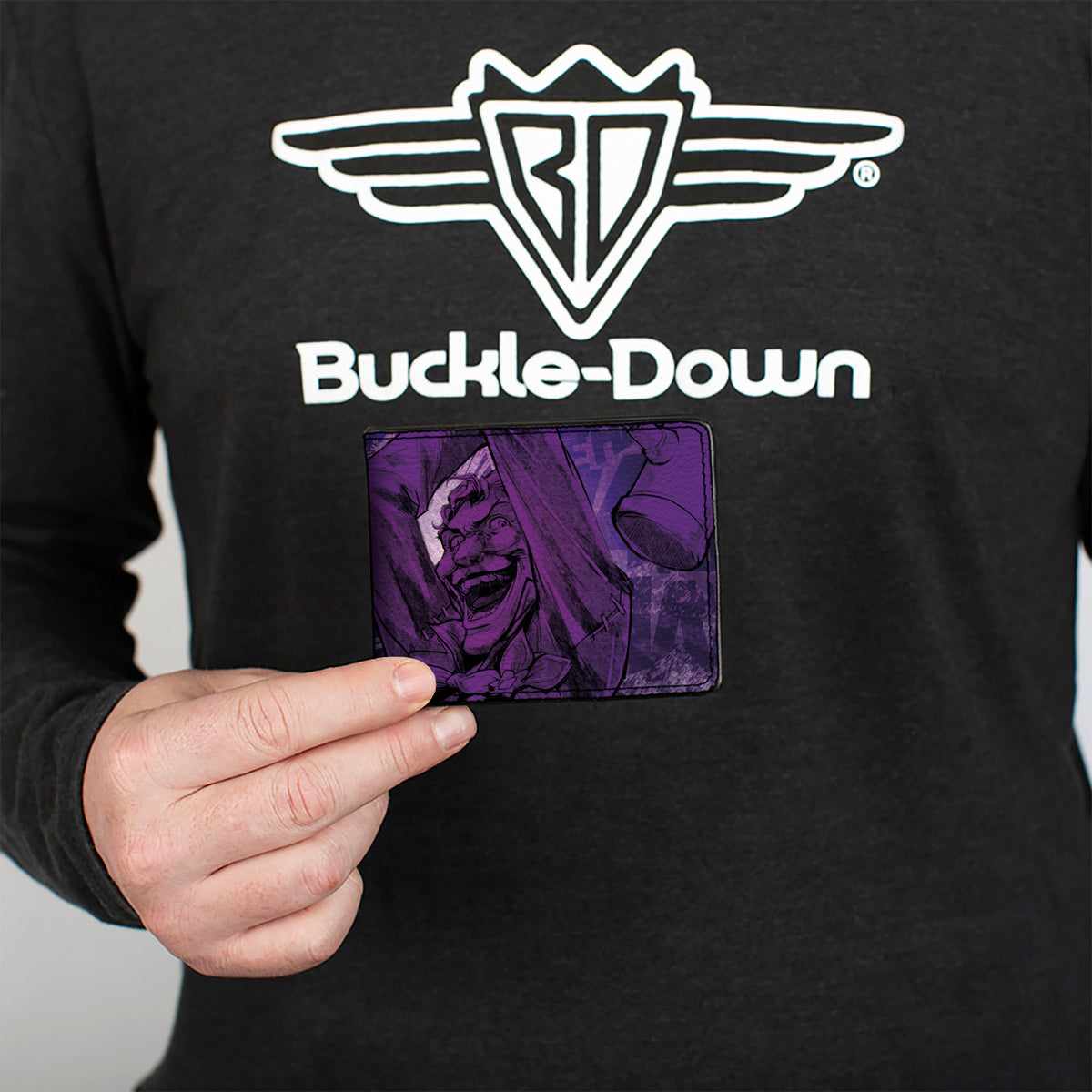 Bi-Fold Wallet - The Joker Hammer Pose and Logo Purples Bi-Fold Wallets DC Comics