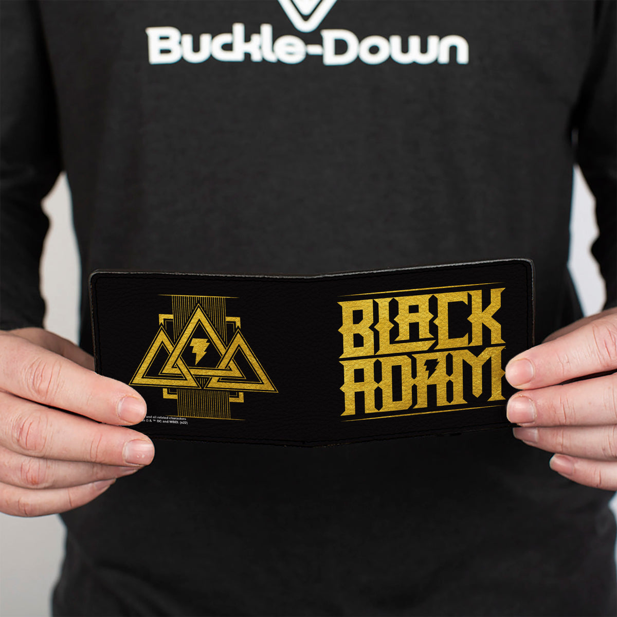 Bi-Fold Wallet - BLACK ADAM Title Logo and Icons Black/Yellow Bi-Fold Wallets DC Comics