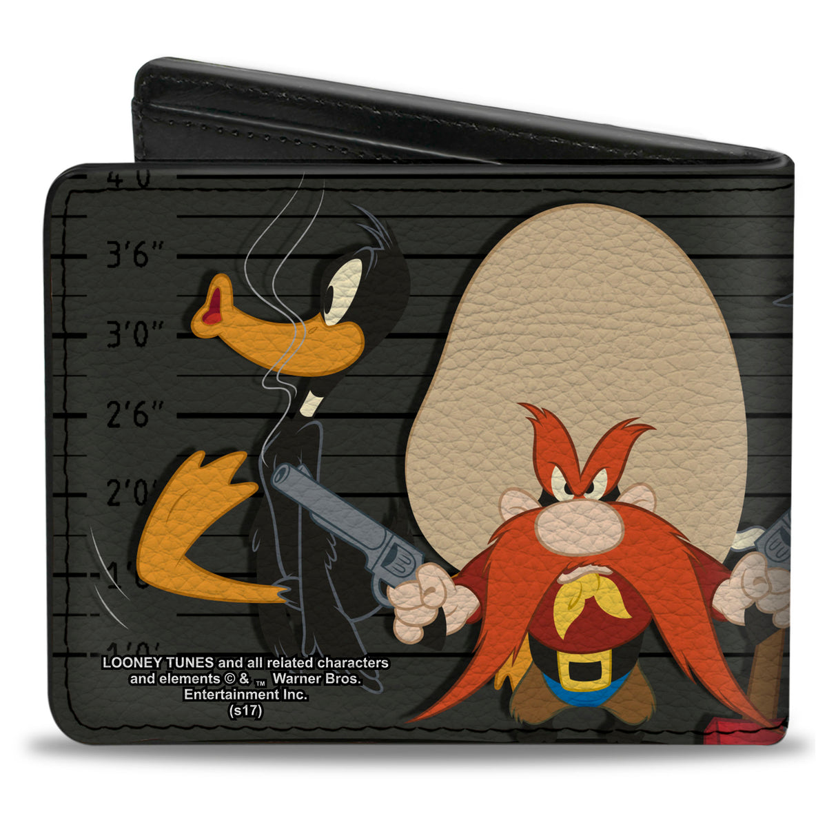 Bi-Fold Wallet - Looney Tunes 6-Character Group Lineup Gray Black Bi-Fold Wallets Looney Tunes