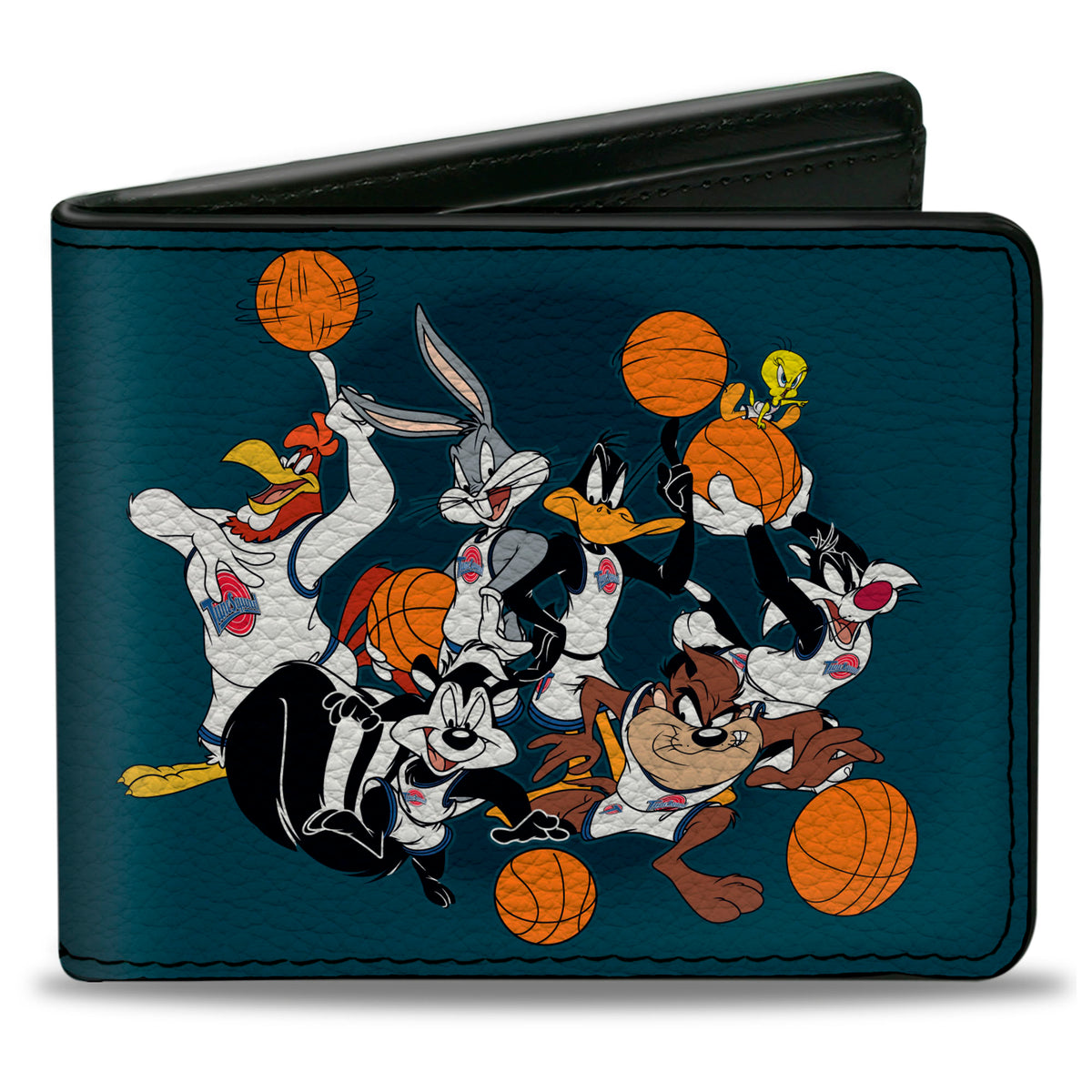 Bi-Fold Wallet - Space Jam Tunes Squad 7-Players Group Pose Galaxy Blues Bi-Fold Wallets Looney Tunes