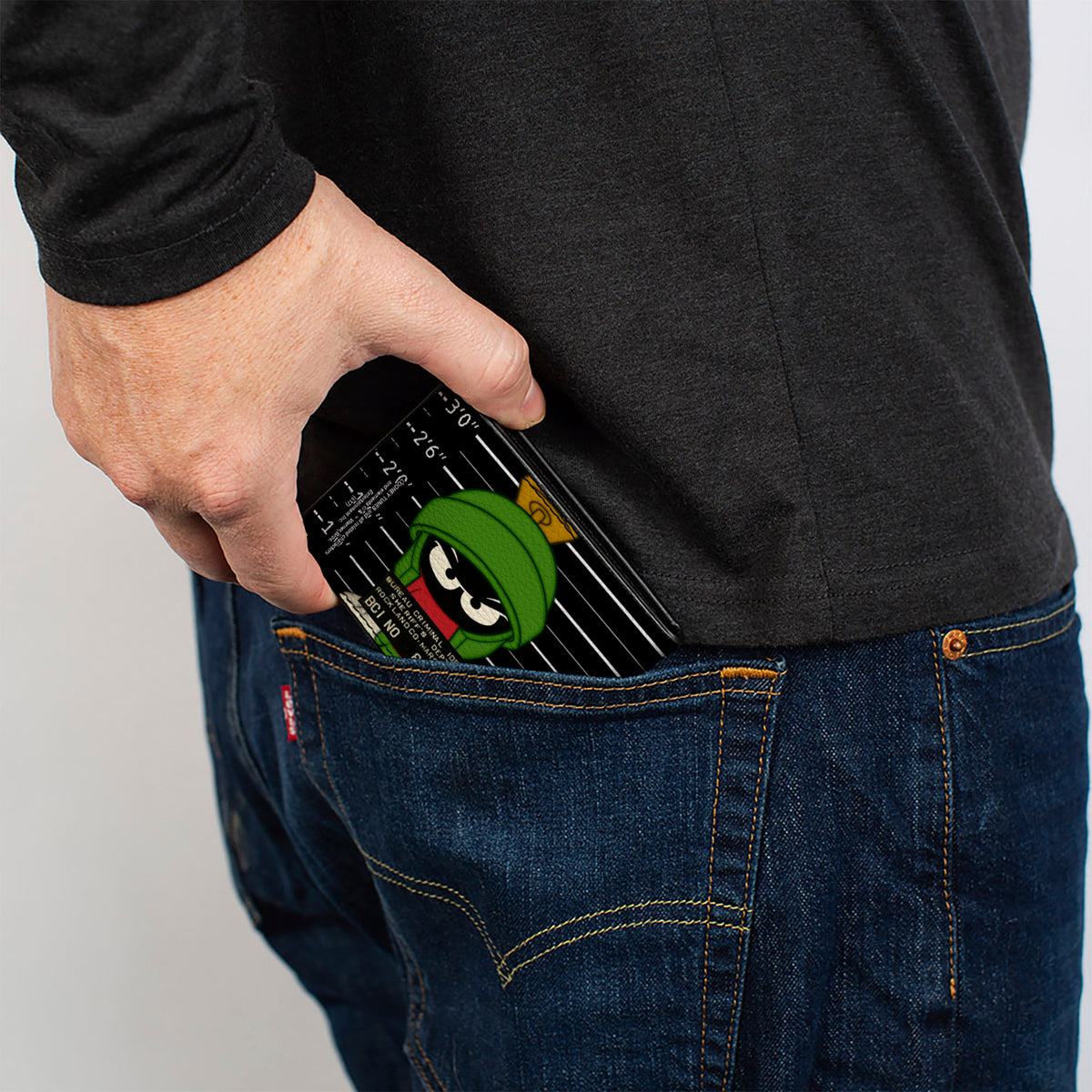Bi-Fold Wallet - Marvin the Martian ROCKLAND CO Mug Shot Black White Bi-Fold Wallets Looney Tunes