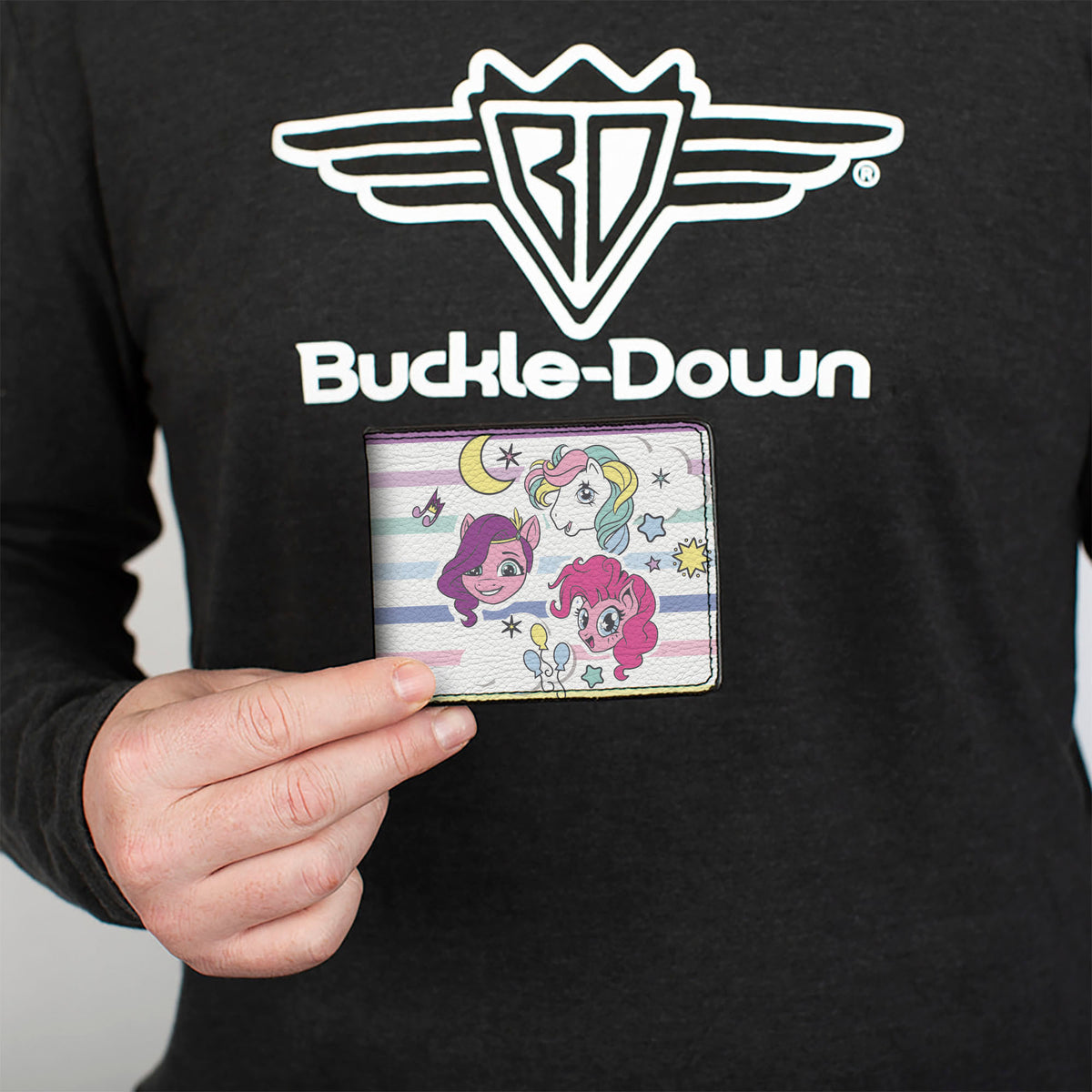 Bi-Fold Wallet - MY LITTLE PONY Three Pony Stripe and Logo White/Multi Color Bi-Fold Wallets Hasbro