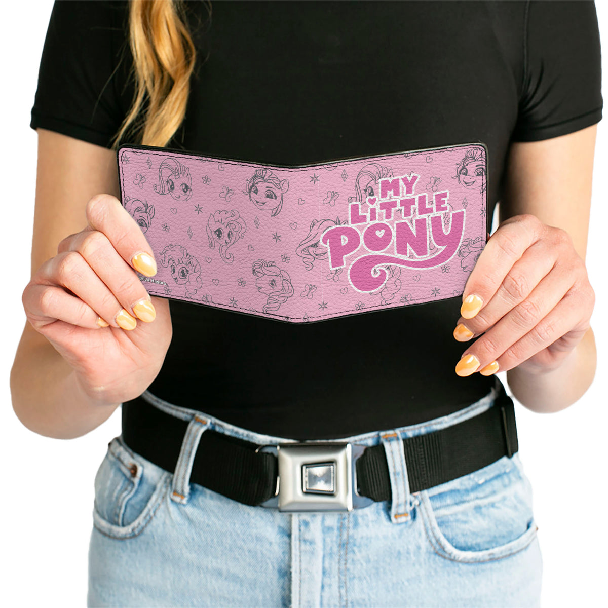 Bi-Fold Wallet - MY LITTLE PONY Title Logo with Pony and Cutie Mark Collage Pink Bi-Fold Wallets Hasbro