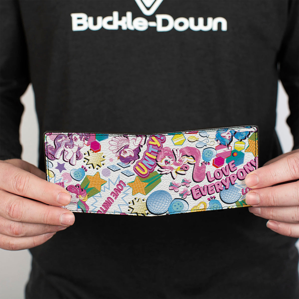Bi-Fold Wallet - My Little Pony LOVE EVERYPONY Ponies and Icons Collage White/Multi Color Bi-Fold Wallets Hasbro