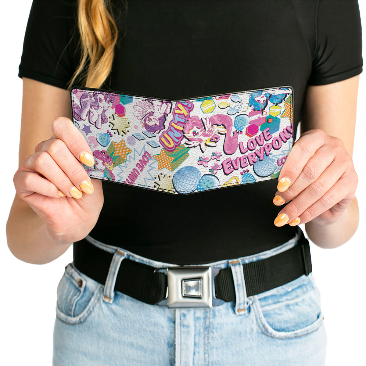Bi-Fold Wallet - My Little Pony LOVE EVERYPONY Ponies and Icons Collage White/Multi Color Bi-Fold Wallets Hasbro