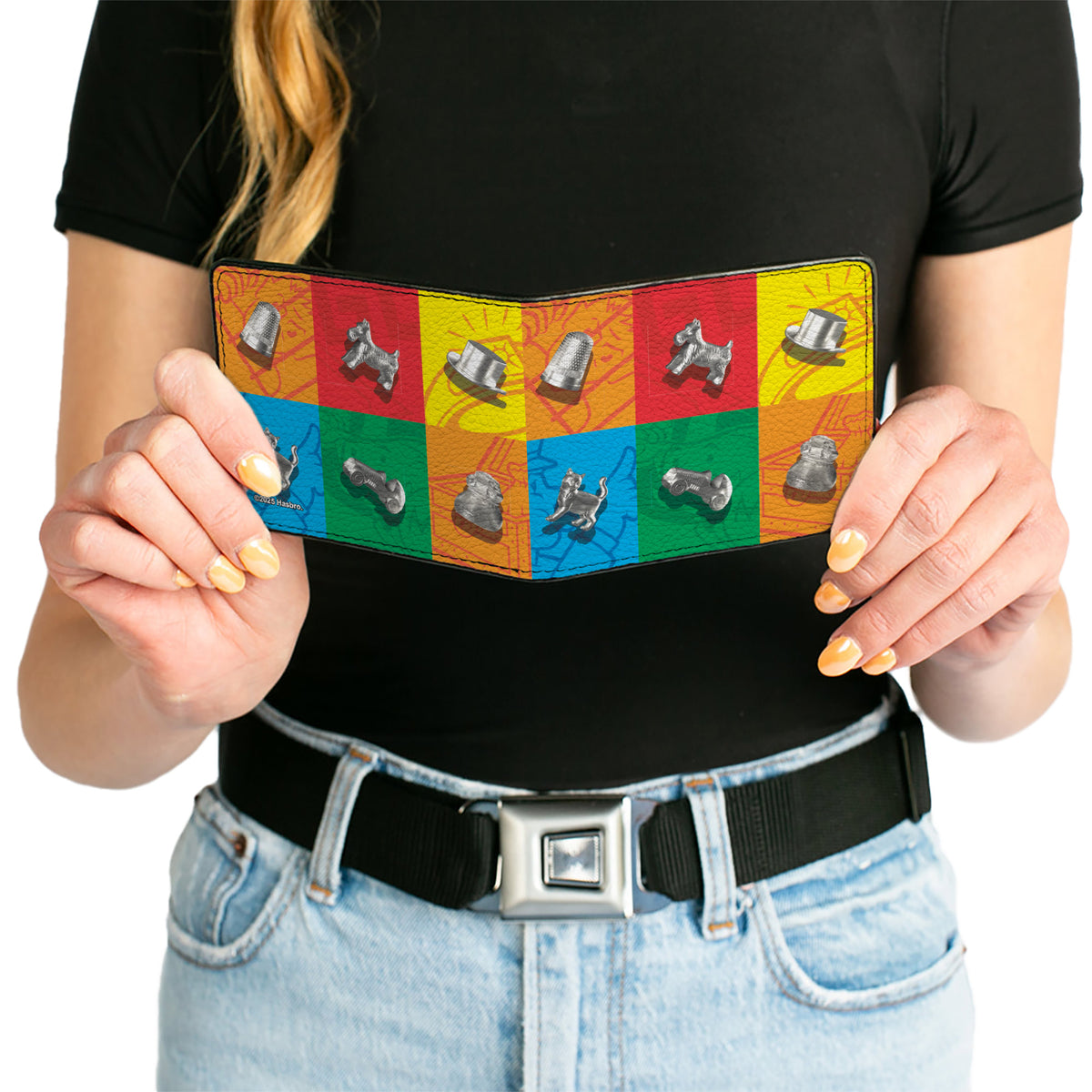 Bi-Fold Wallet - Monopoly Game Token Blocks Multi Color/Silver Bi-Fold Wallets Hasbro