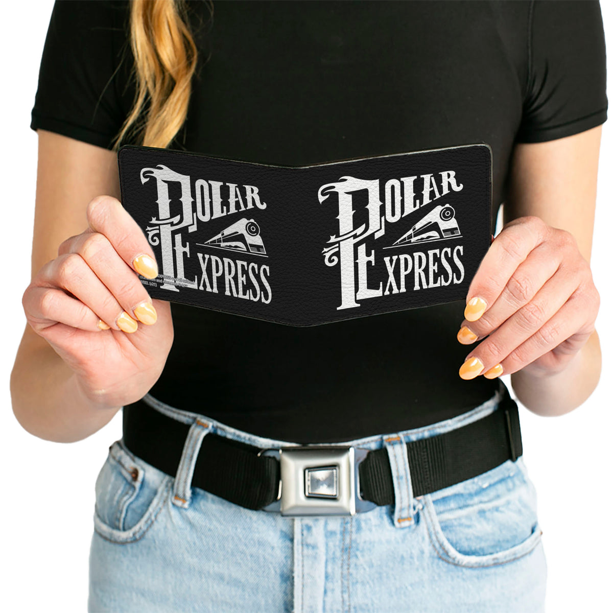 Bi-Fold Wallet - Classic POLAR EXPRESS Train Logo Black White Bi-Fold Wallets The Polar Express