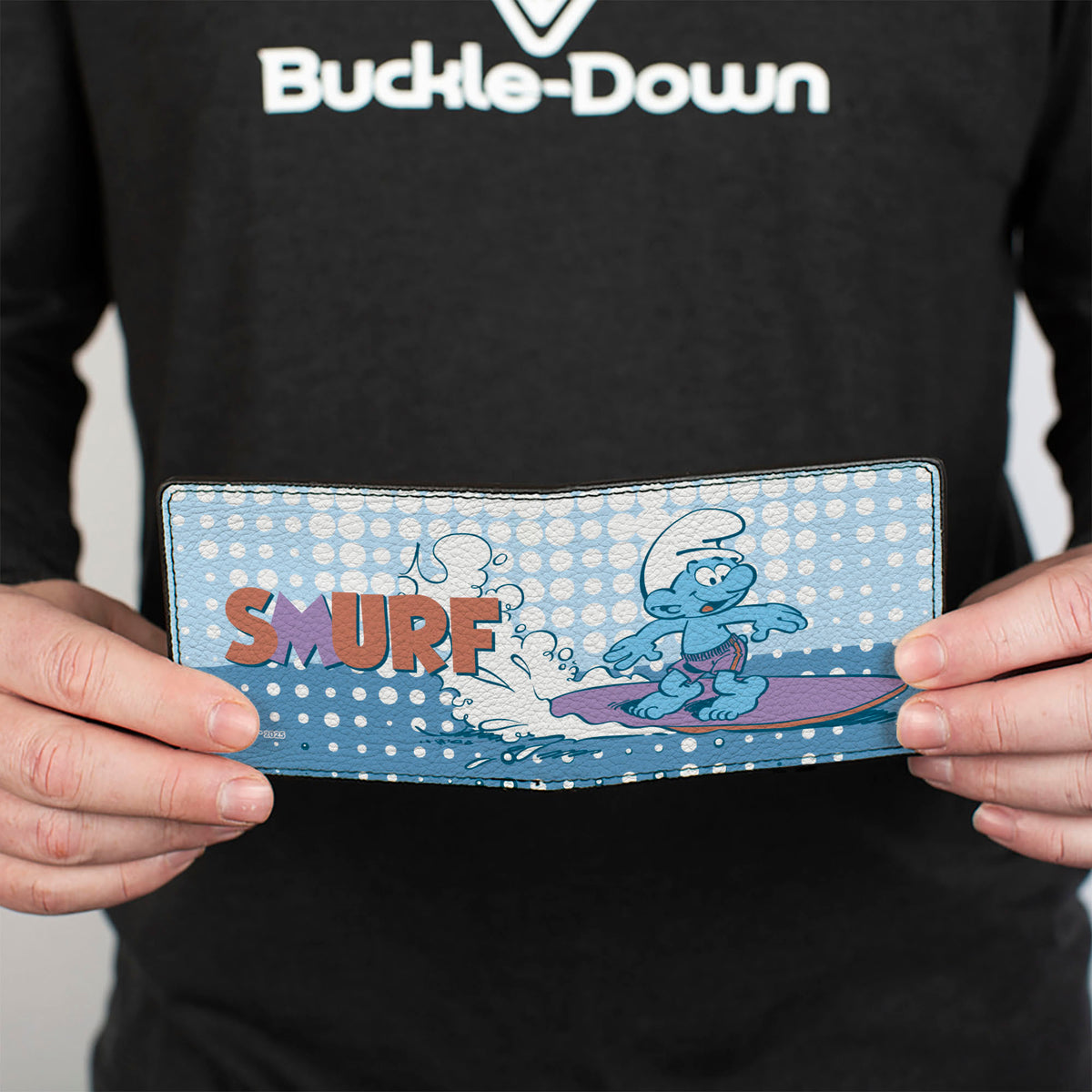 Bi-Fold Wallet - The SMURFS Surfer SMURF Pose Blues/White Bi-Fold Wallets The Smurfs