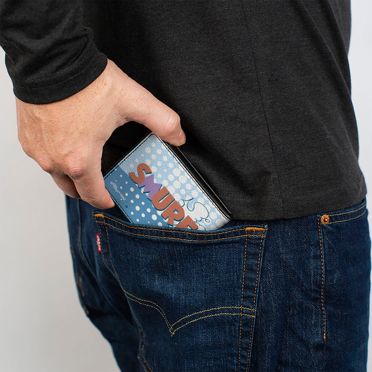 Bi-Fold Wallet - The SMURFS Surfer SMURF Pose Blues/White Bi-Fold Wallets The Smurfs