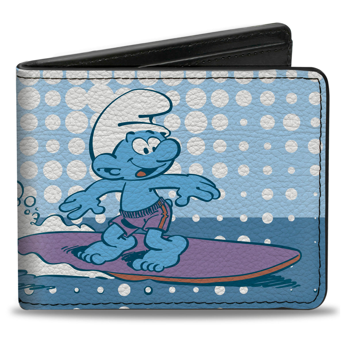 Bi-Fold Wallet - The SMURFS Surfer SMURF Pose Blues/White Bi-Fold Wallets The Smurfs