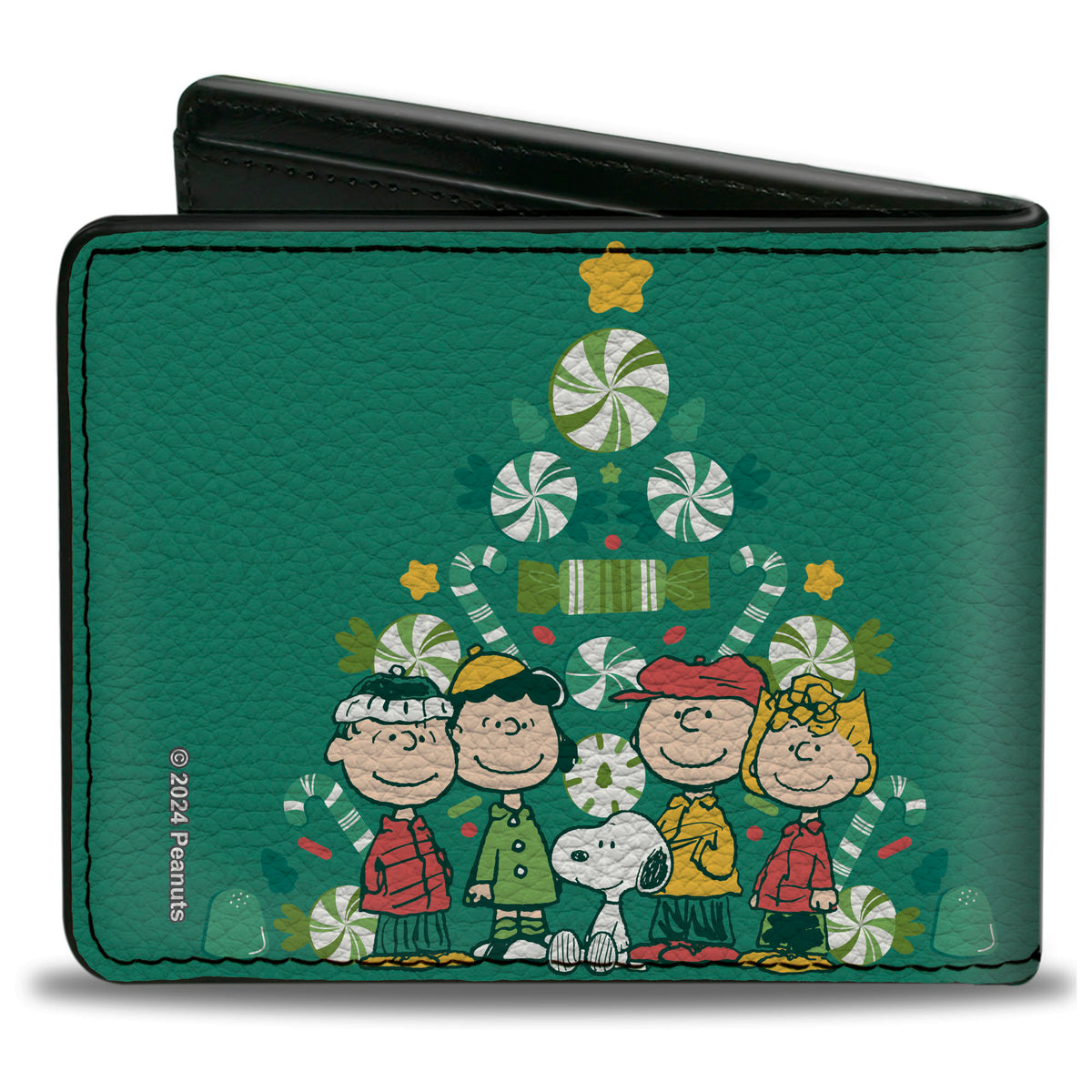 Peanuts Holiday Christmas Tree Group Bi-Fold Wallet – Fan Gear Greens Bi-Fold Wallets Peanuts