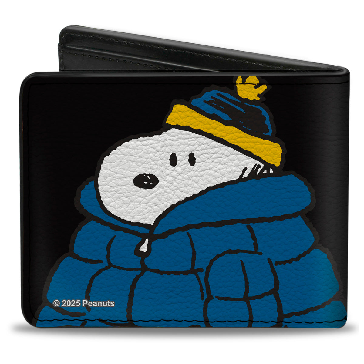 Snoopy Holiday Blue Puffer Jacket Bi-Fold Wallet – Peanuts Fan Gear Black Bi-Fold Wallets Peanuts