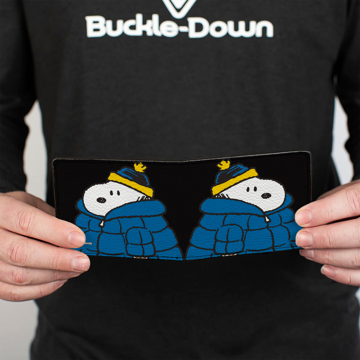 Snoopy Holiday Blue Puffer Jacket Bi-Fold Wallet – Peanuts Fan Gear Black Bi-Fold Wallets Peanuts