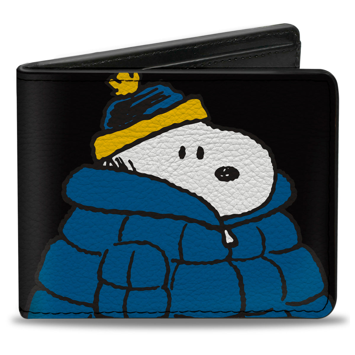 Snoopy Holiday Blue Puffer Jacket Bi-Fold Wallet – Peanuts Fan Gear Black Bi-Fold Wallets Peanuts