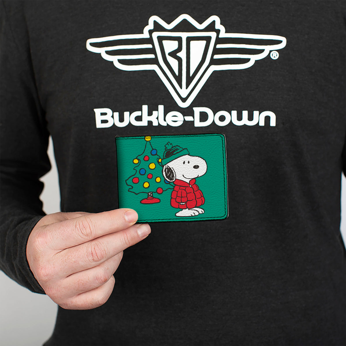 Snoopy & Woodstock Holiday Red Puffer Jacket Bi-Fold Wallet – Peanuts Fan Gear Green Bi-Fold Wallets Peanuts