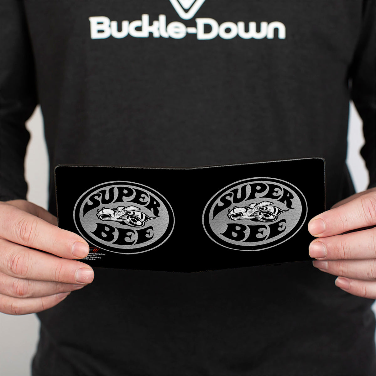 Bi-Fold Wallet - Dodge SUPER BEE Logo Black Grays White Bi-Fold Wallets Dodge