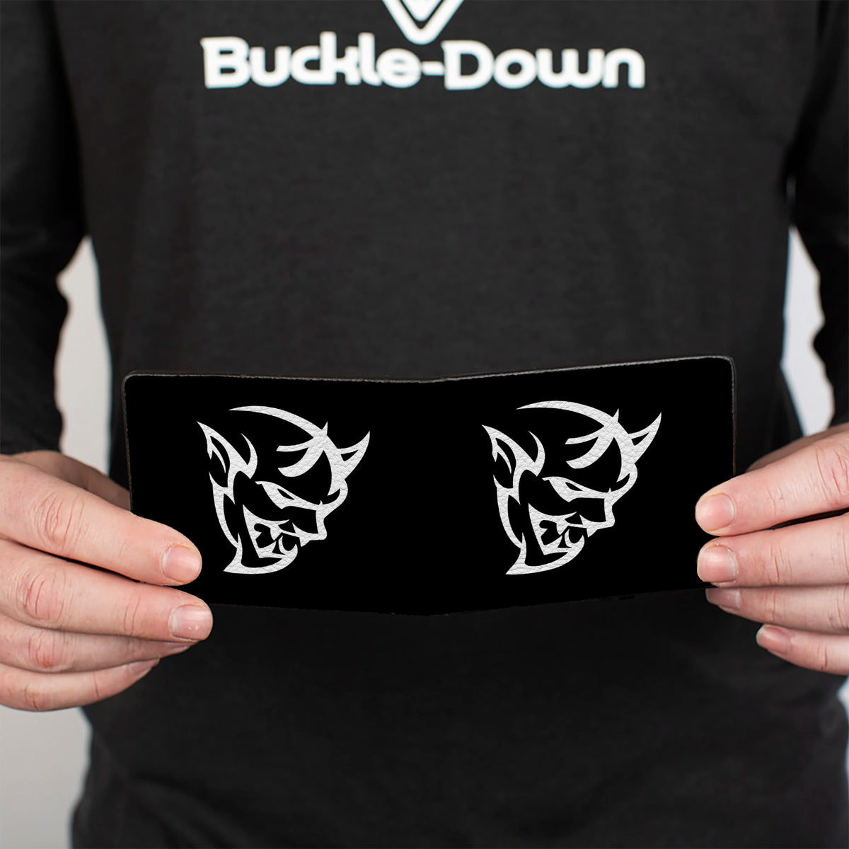 Bi-Fold Wallet - Dodge Demon Icon Black White Bi-Fold Wallets Dodge
