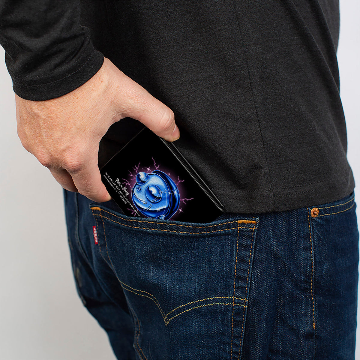 Bi-Fold Wallet - Rick and Morty Electric Faces Black/Blues Bi-Fold Wallets Rick and Morty
