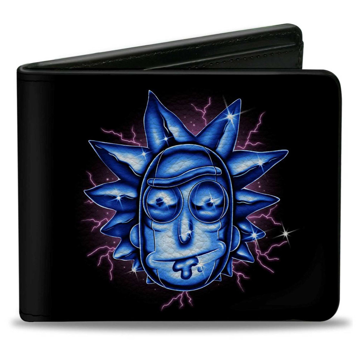 Bi-Fold Wallet - Rick and Morty Electric Faces Black/Blues Bi-Fold Wallets Rick and Morty