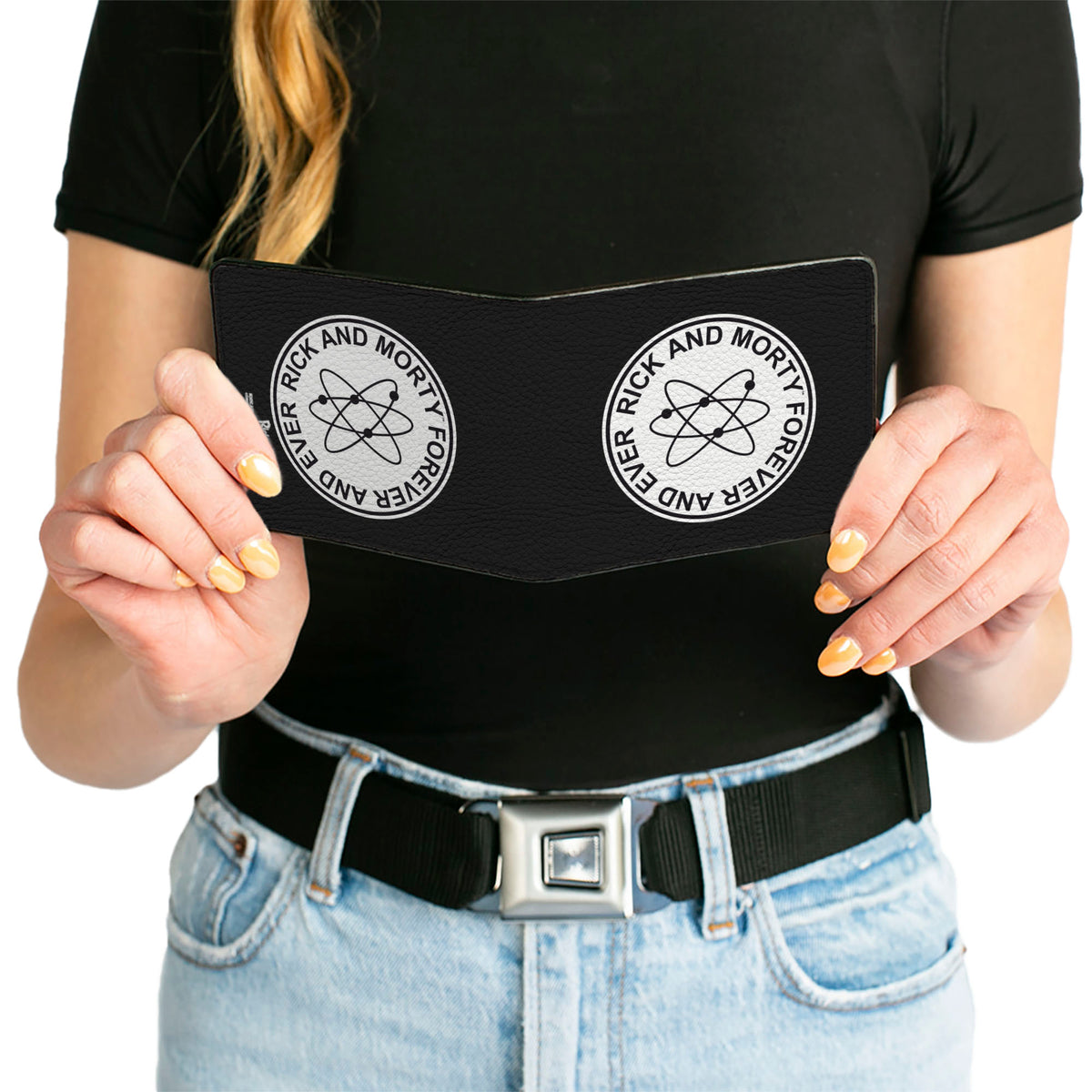 Bi-Fold Wallet - RICK AND MORTY FOREVER AND EVER Logo Black/White Bi-Fold Wallets Rick and Morty