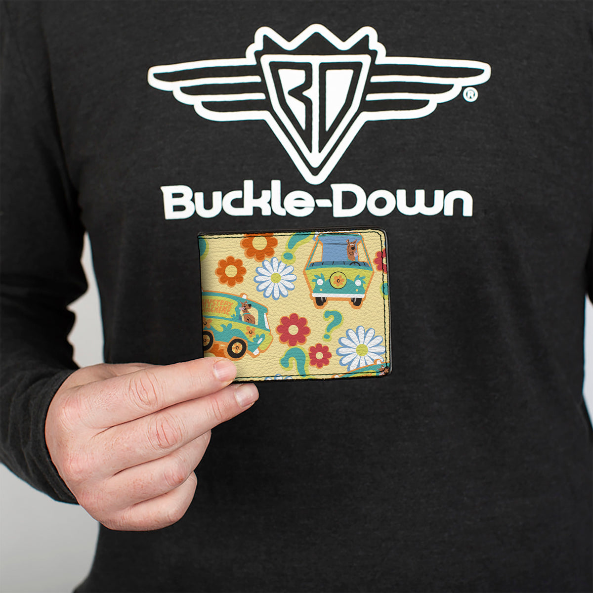 Bi-Fold Wallet - Scooby Doo Mystery Machine and Flowers Collage Cream Bi-Fold Wallets Scooby Doo