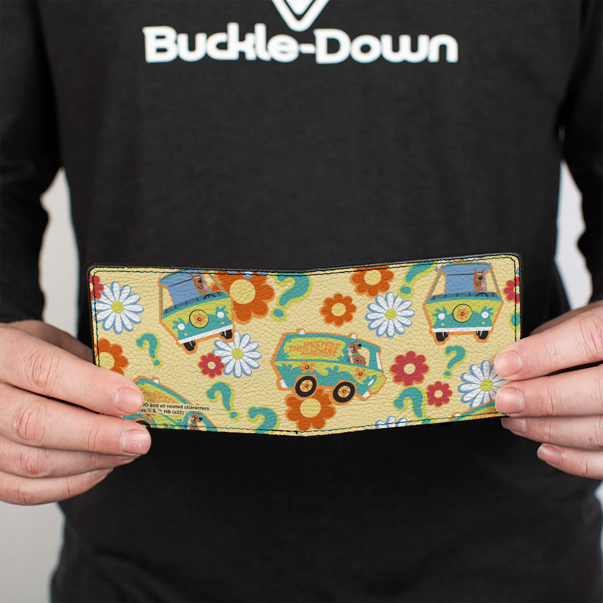 Bi-Fold Wallet - Scooby Doo Mystery Machine and Flowers Collage Cream Bi-Fold Wallets Scooby Doo