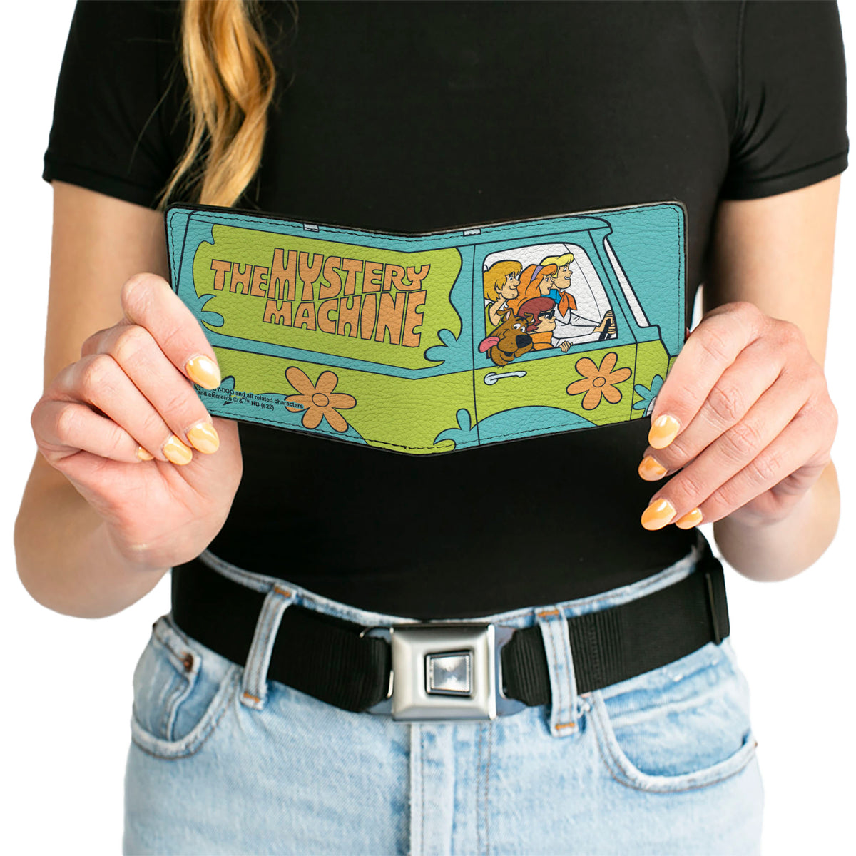 Bi-Fold Wallet - Scooby Doo Group Driving Mystery Machine Side Pose Blue Bi-Fold Wallets Scooby Doo