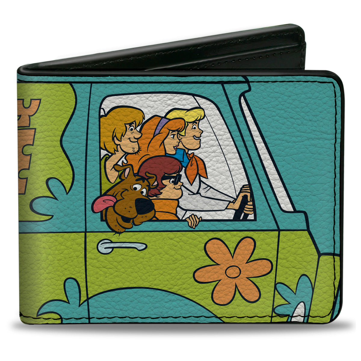 Bi-Fold Wallet - Scooby Doo Group Driving Mystery Machine Side Pose Blue Bi-Fold Wallets Scooby Doo