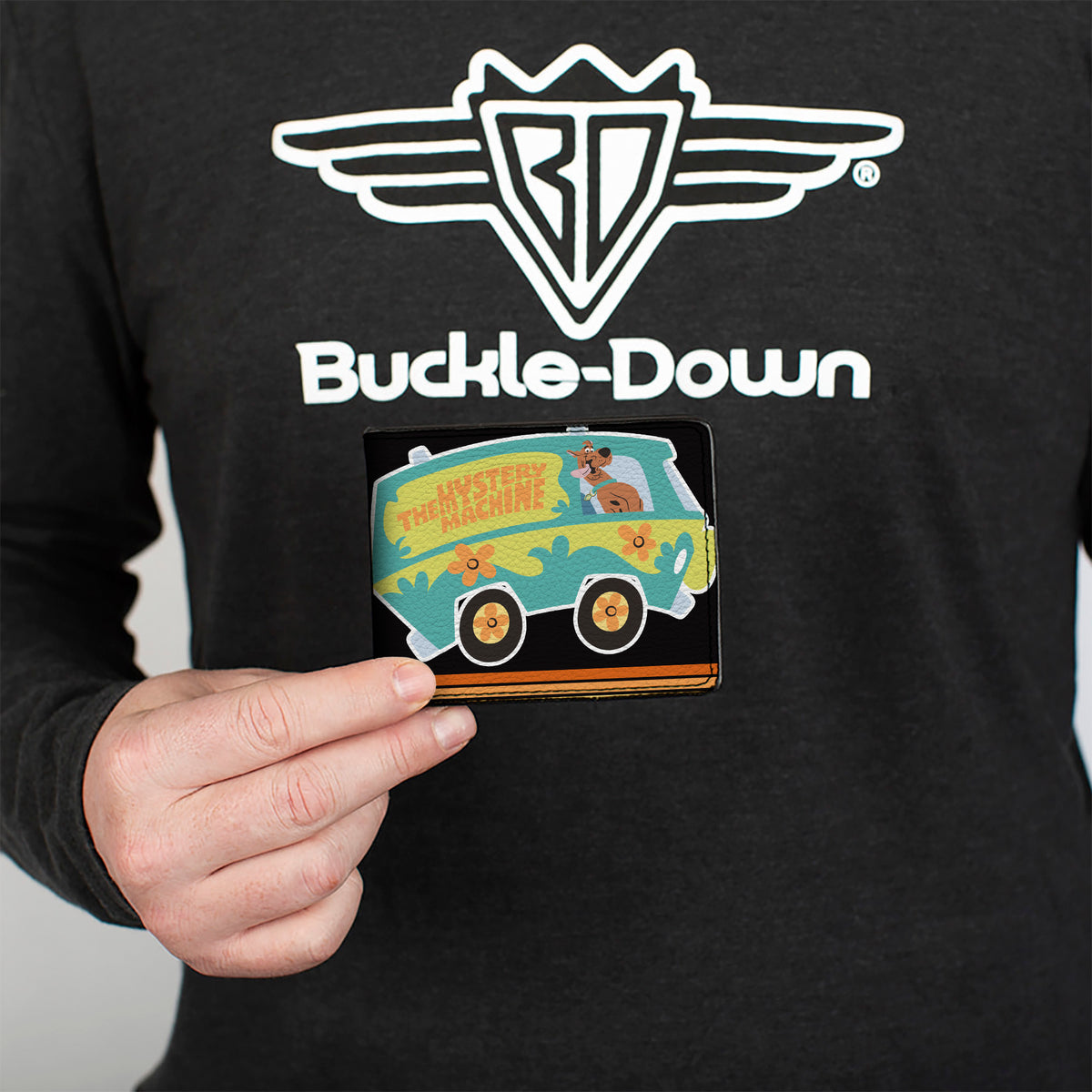Bi-Fold Wallet - Scooby Doo Mystery Machine Pose PEDDLE TO THE MEDDLE Black/White Bi-Fold Wallets Scooby Doo