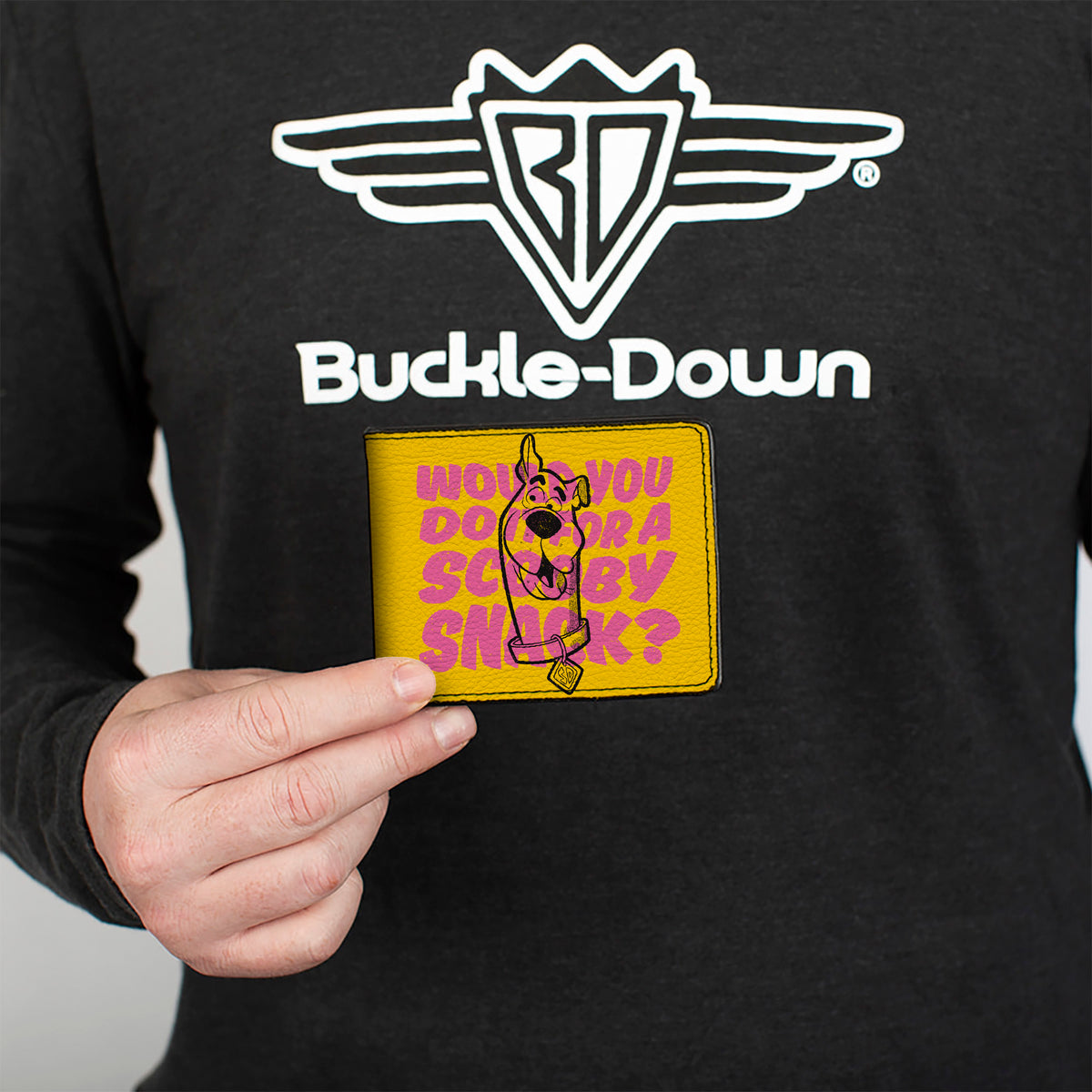 Bi-Fold Wallet - Scooby Doo WOULD YOU DO IT FOR A SCOOBY SNACK? Pose Yellow/Pink/Black Bi-Fold Wallets Scooby Doo