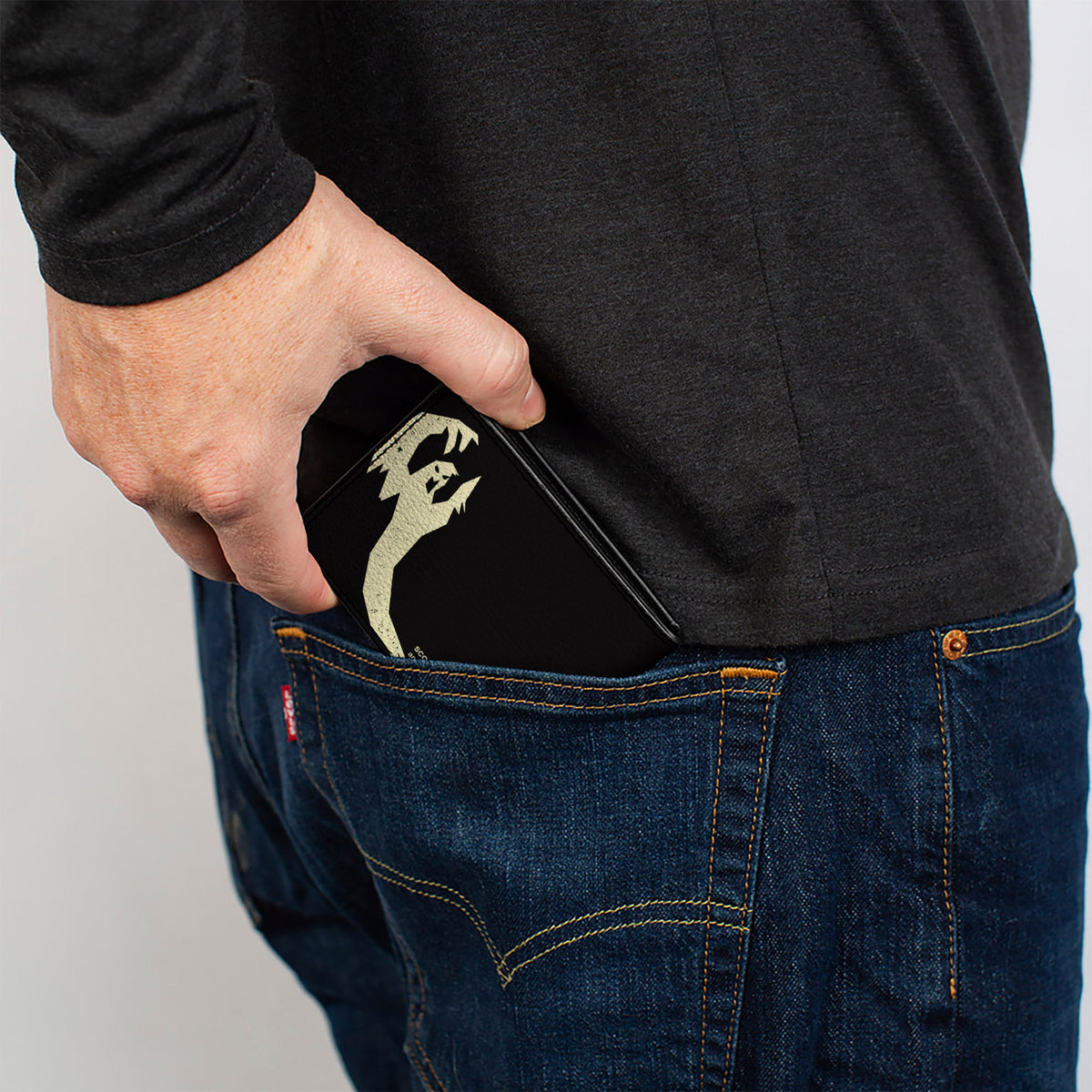 Bi-Fold Wallet - Scooby Doo Shaggy Scared GHOST! Pose Black Bi-Fold Wallets Scooby Doo