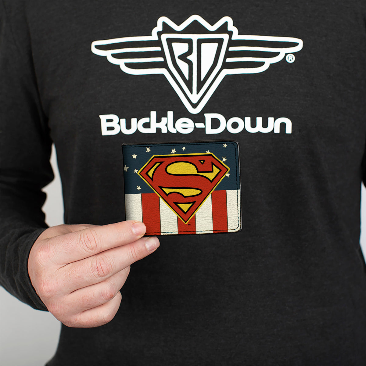 Bi-Fold Wallet - Superman Shield Americana Red White Blue Yellow Bi-Fold Wallets DC Comics