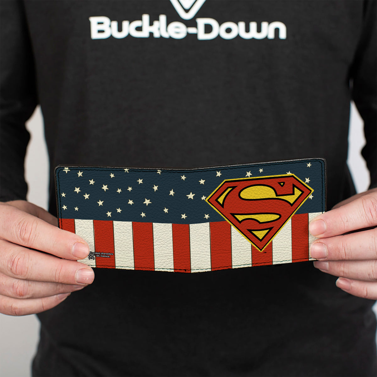 Bi-Fold Wallet - Superman Shield Americana Red White Blue Yellow Bi-Fold Wallets DC Comics
