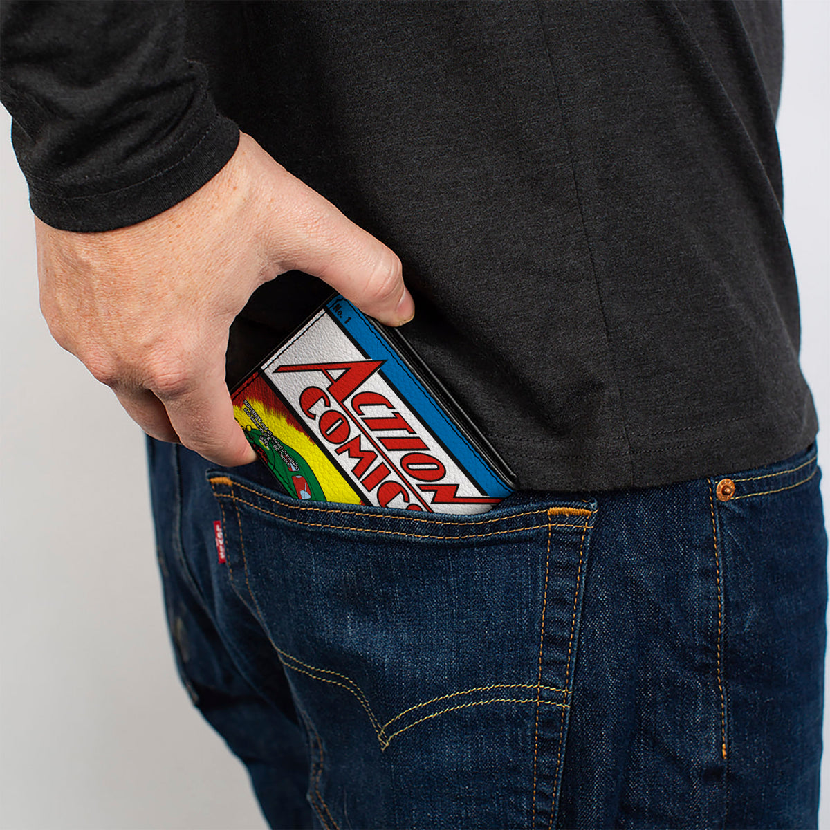 Bi-Fold Wallet - Classic ACTION COMICS Issue #1 Superman Lifting Car Cover Pose Bi-Fold Wallets DC Comics