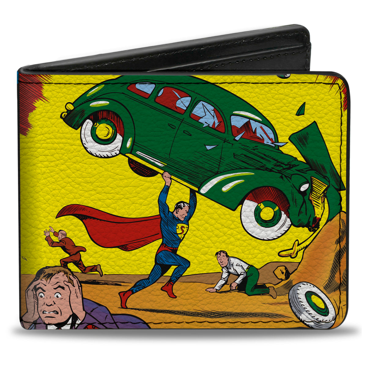 Bi-Fold Wallet - Classic ACTION COMICS Issue #1 Superman Lifting Car Cover Pose Bi-Fold Wallets DC Comics