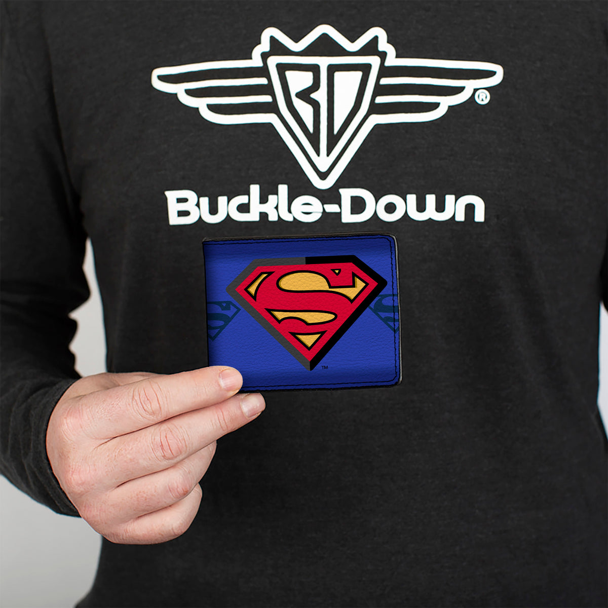 Bi-Fold Wallet - Superman Shield Centered Shield Stripe Blues Bi-Fold Wallets DC Comics