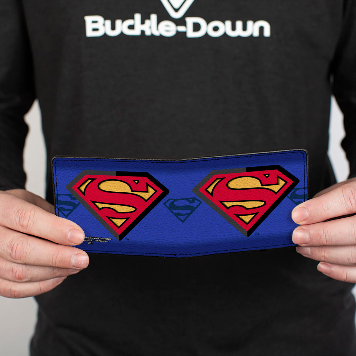 Bi-Fold Wallet - Superman Shield Centered Shield Stripe Blues Bi-Fold Wallets DC Comics