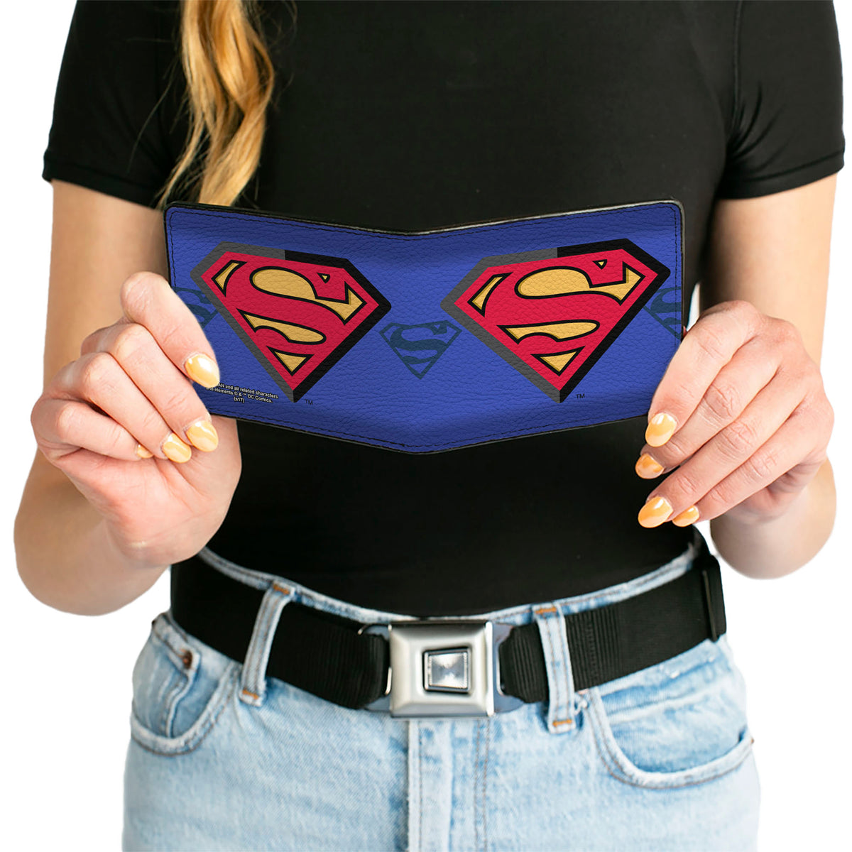 Bi-Fold Wallet - Superman Shield Centered Shield Stripe Blues Bi-Fold Wallets DC Comics