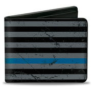 Bi-Fold Wallet - Superman Shield Thin Blue Line Weathered Gray/Black/Blue Bi-Fold Wallets DC Comics