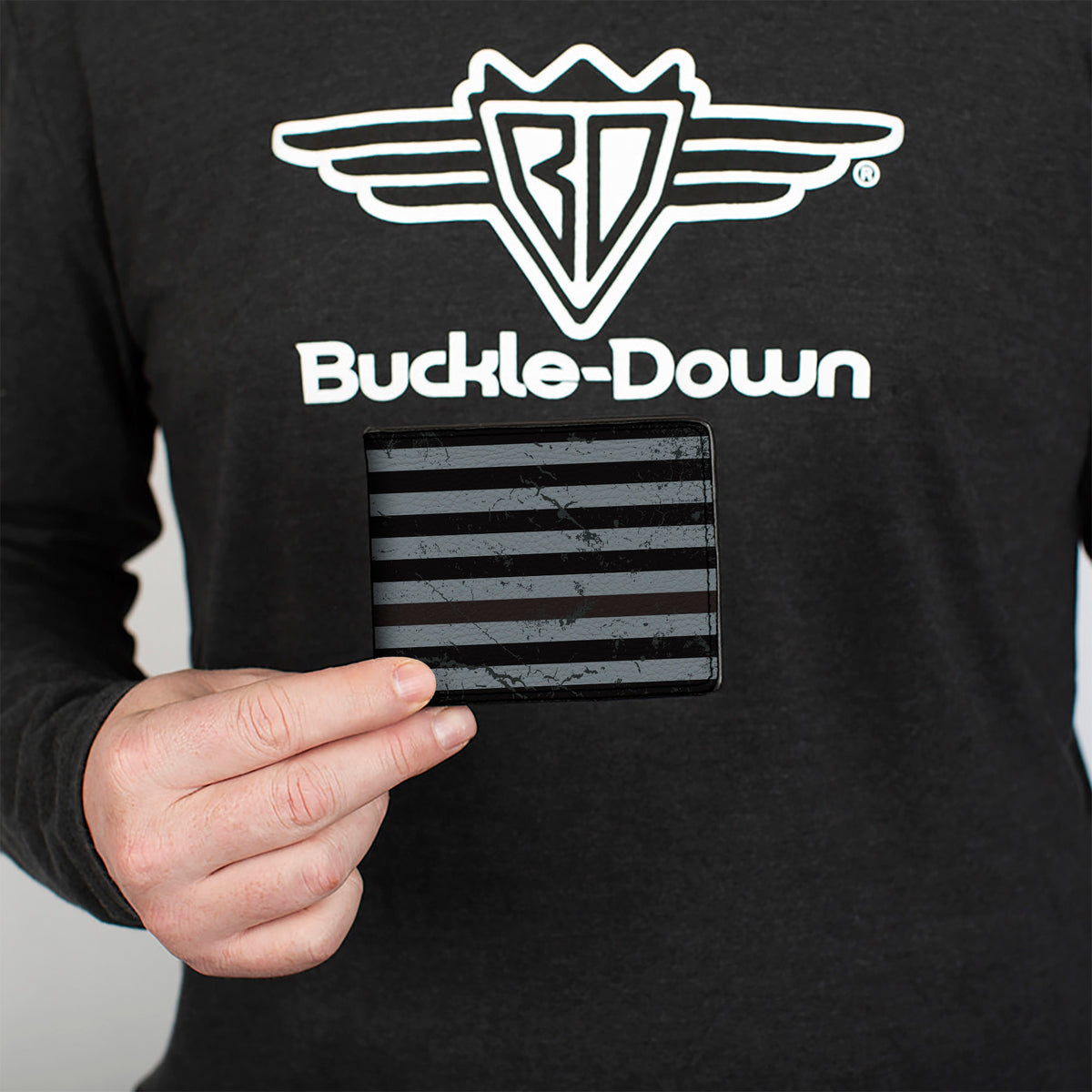 Bi-Fold Wallet - Superman Shield Americana Weathered Gray Black Pink Bi-Fold Wallets DC Comics