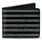 Bi-Fold Wallet - Superman Shield Americana Weathered Gray Black Pink Bi-Fold Wallets DC Comics